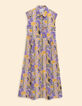 Robe chemise longue parme imprimé perroquets I.Code-7