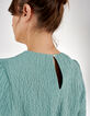 Minzgrüne Bluse aus Waffelstoff I.Code -4