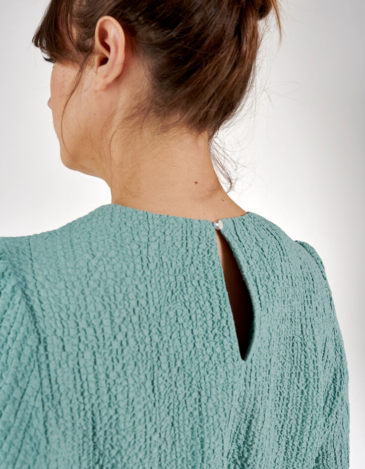 I. Code mint waffle blouse-4 I. Code mint waffle blouse-4