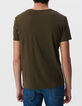 Dark Khaki Herren-T-Shirt Essentiel mit V-Ausschnitt-2
