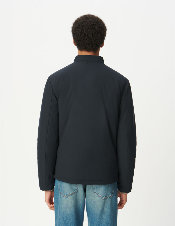 Marineblaue Herren-Steppjacke Stehkragen-3