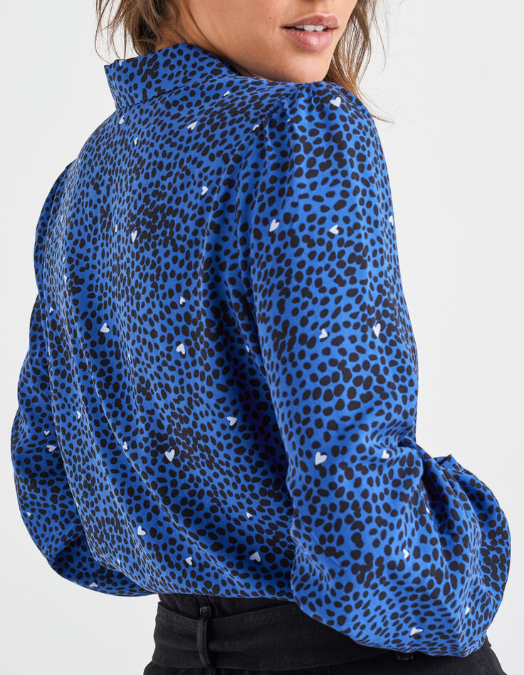 Camisa azul eléctrico estampado animal I.Code-2 Camisa azul eléctrico estampado animal I.Code-2