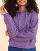 Pull &agrave; capuche parme tricot moulin&eacute; I.Code-1