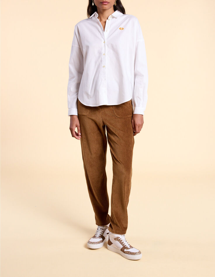 Off-white  shirt met geborduurd hartje I.Code-5