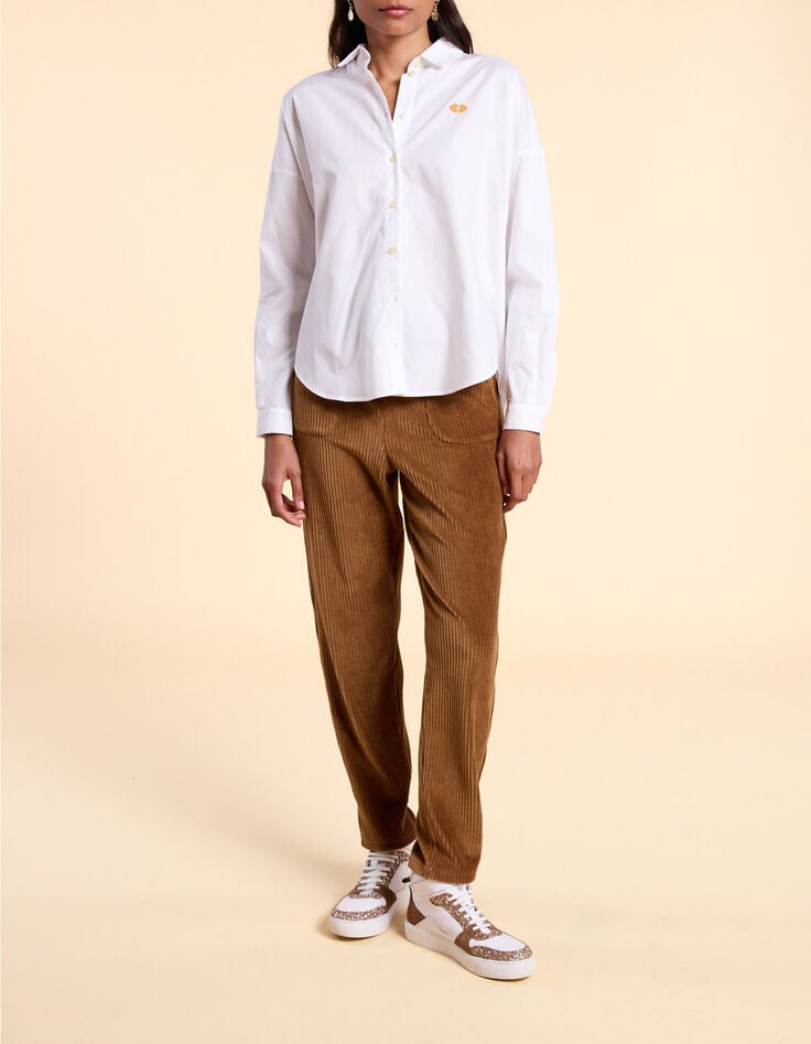 Off-white shirt met geborduurd hartje I.Code-5 Off-white shirt met geborduurd hartje I.Code-5