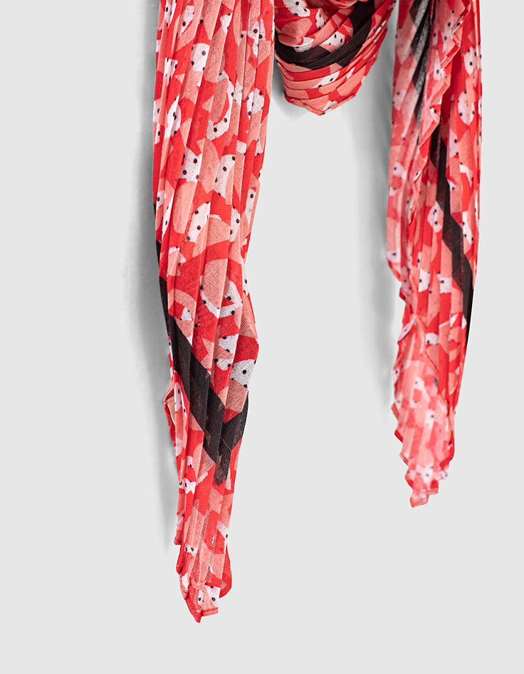 Foulard losange coquelicot plissé graphique pop I.Code-3 Foulard losange coquelicot plissé graphique pop I.Code-3