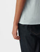 Himmelblaue Herren-T-Shirt L&lsquo;Essentiel mit V-Ausschnitt-5