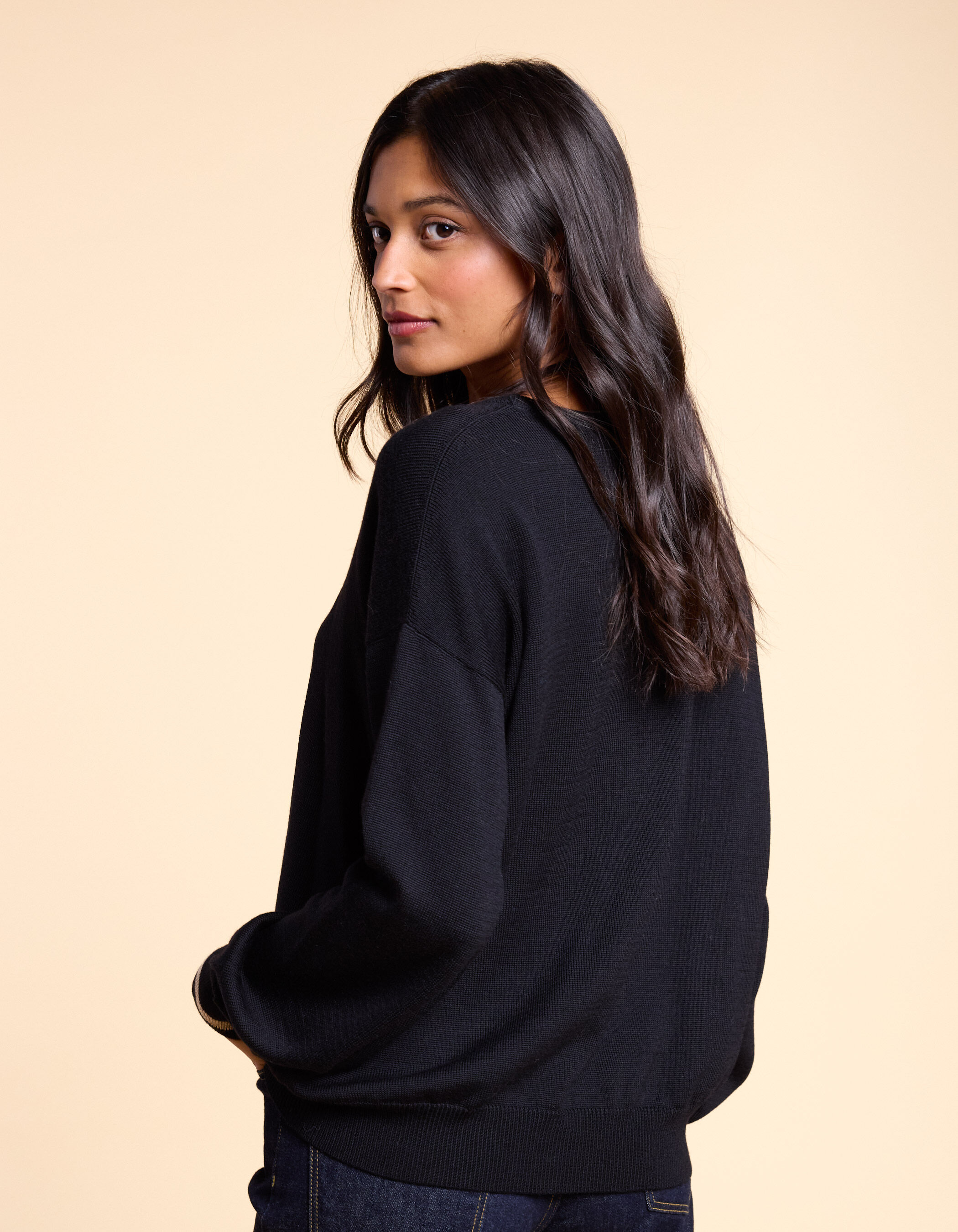 Pull noir tricot fin I.Code x Lafrancaise