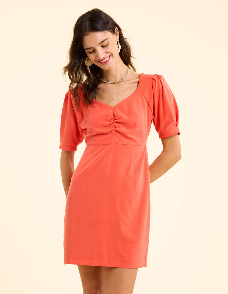 Robe courte rouge décolleté cœur I.Code-3