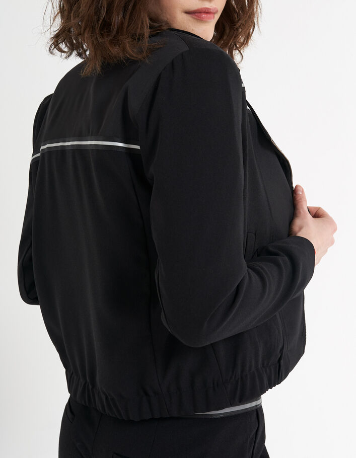 I.Code black crepe biker-style jacket - I.CODE