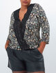 Top negro estampado flores retro I.Code-1