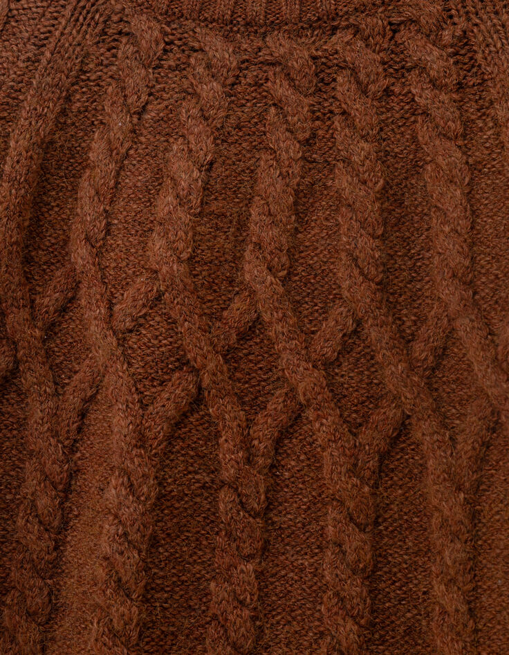 I.Code camel cable knit sweater-9