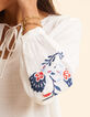 Blouse écrue maxi broderie fleurs I.Code-3