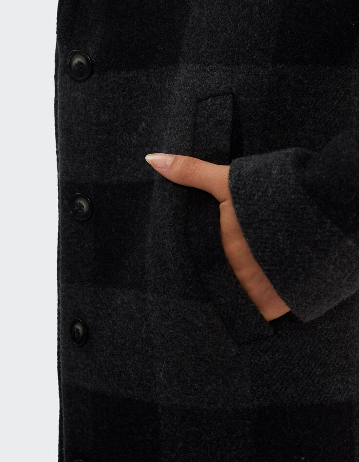 Abrigo largo antracita cuadros I.Code-4