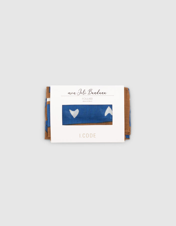 I.Code electric blue slogan square scarf - I.CODE