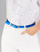 Kobalt metallic leren riem I.Code-1
