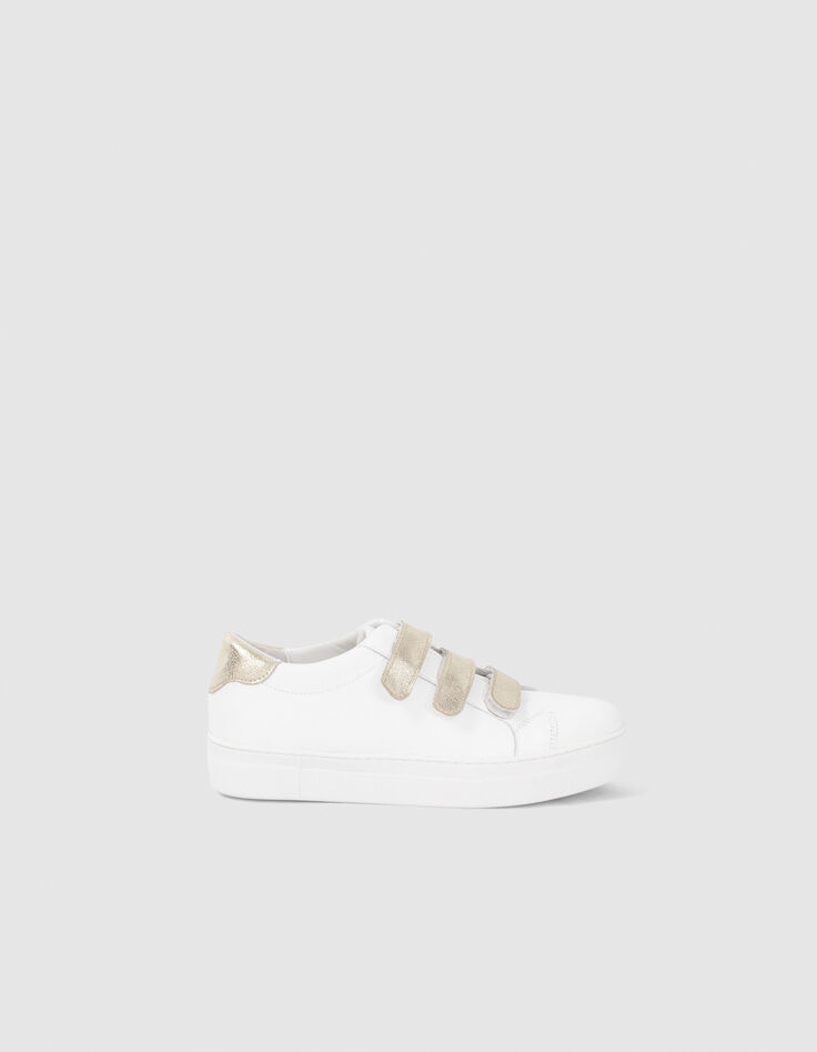 Witte sneakers met gouden velcro I.Code-1