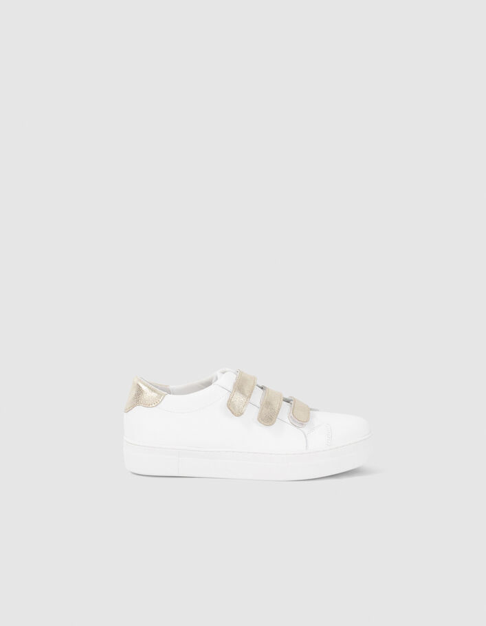 I.Code white trainers with gold Velcro - I.CODE
