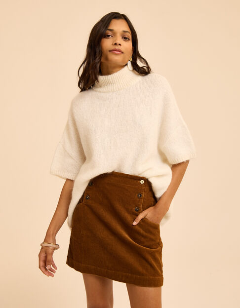Falda corta camel pana I.Code