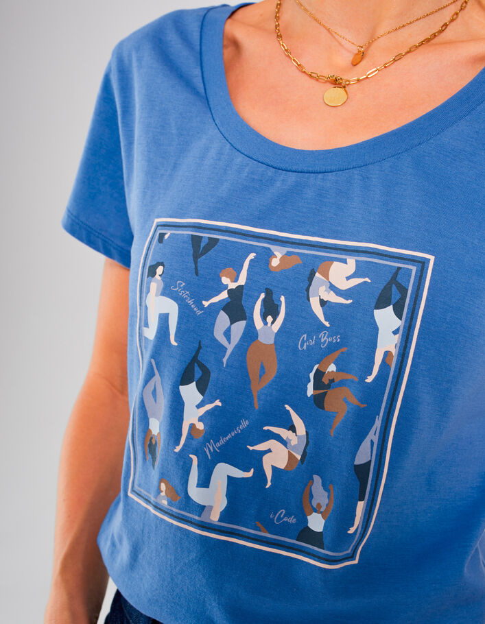 Kobaltblaues T-Shirt mit Women-Motiv I.Code  - I.CODE