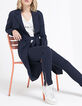 I.Code navy minimalist jacquard knit trench coat-5
