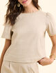 I.Code beige buttoned cropped top-1