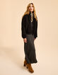 I.Code black sherpa jacket with high collar-6
