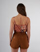 I.Code tea rose floral patchwork print lingerie top-9