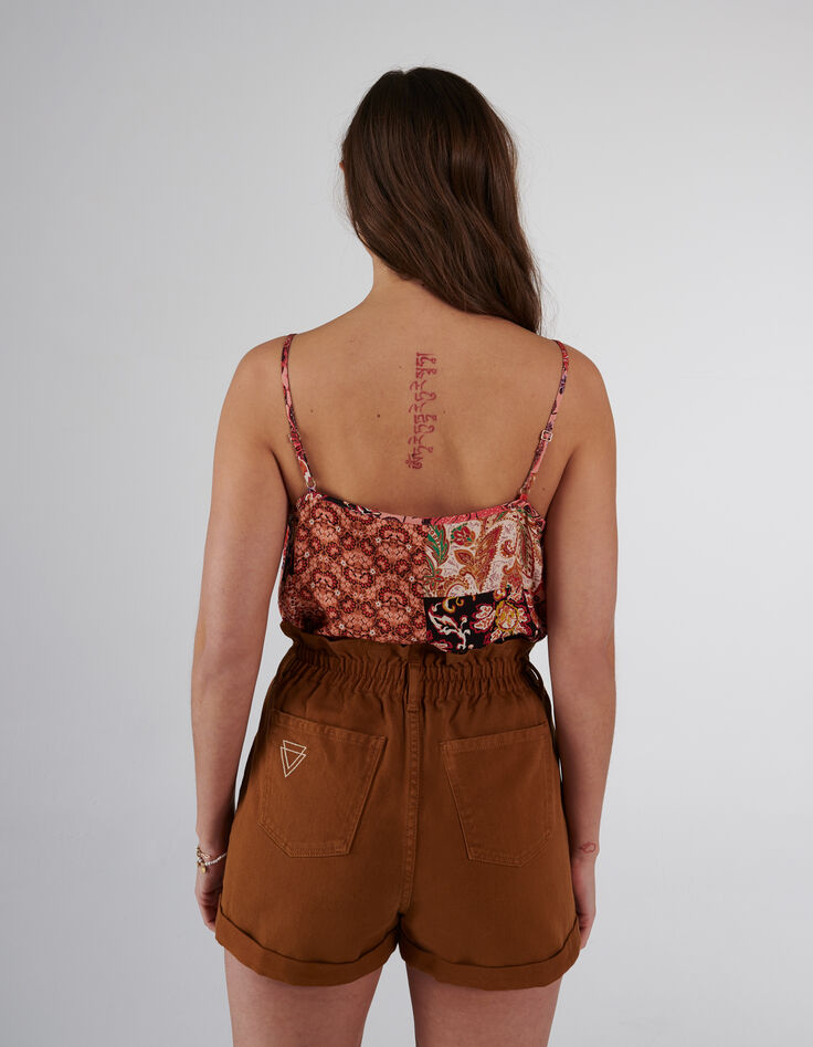 I.Code tea rose floral patchwork print lingerie top-9