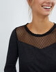 Camiseta gris acanalado con rejilla plumetis I.Code-3