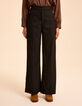 Zwarte geklede wideleg broek strepenmotief CORALINE I.Code-5