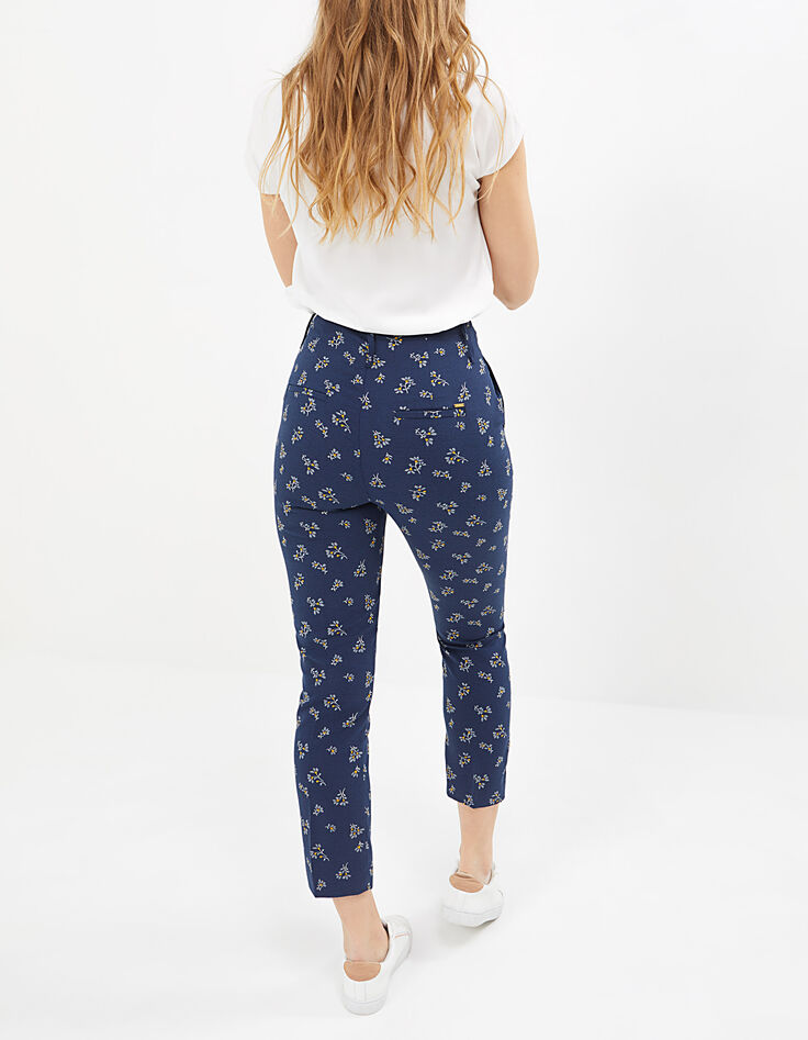 I.Code indigo leaf print suit trousers-2 I.Code indigo leaf print suit trousers-2