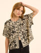 Ecru Pflanze Bandana Druck Top I.Code-1