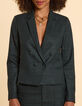 I.Code midnight green check  suit jacket-2