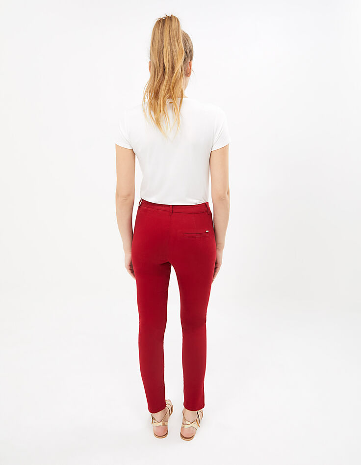 Pantalon chino rouge profond à studs I.Code-2