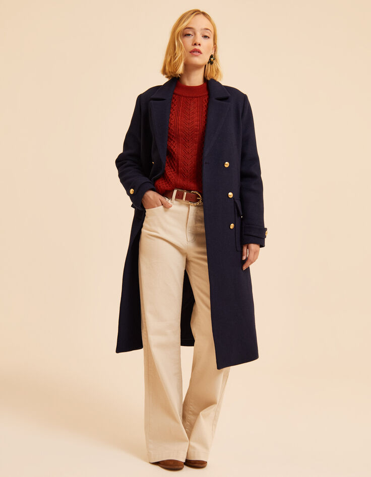 Pull brique tricot fantaisie I.Code-8