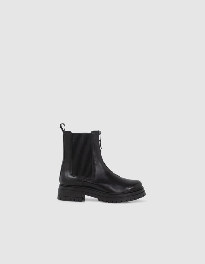 Chelsea boots noirs zippés à semelles crantées I.Code-2