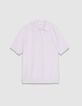 Herren Kurzarm-Poloshirt in fliederfarbenem Flammenstich-7