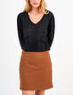 Schwarzer Strickpullover mit Spitze I.Code-2