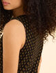 Robe tube noire imprim&eacute; floral c&oelig;ur I.Code-4