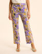 Pantalon large parme imprimé perroquets I.Code-3