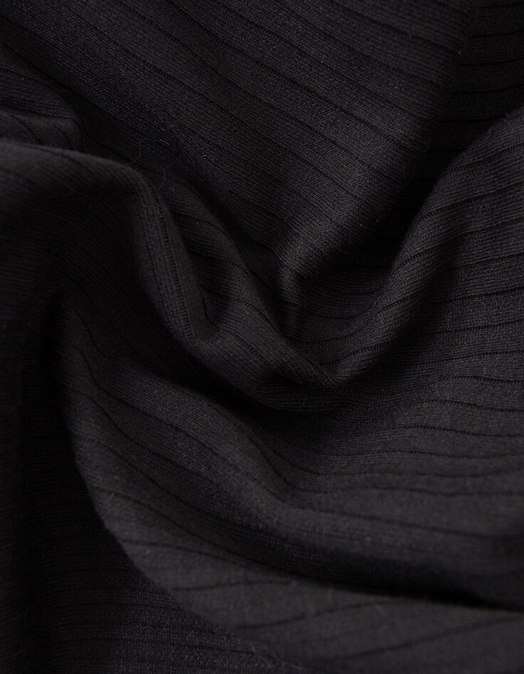 Robe manches longues noire maille côtelée I.Code-9