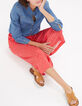 I.Code poppy minimalist print wide trousers-1
