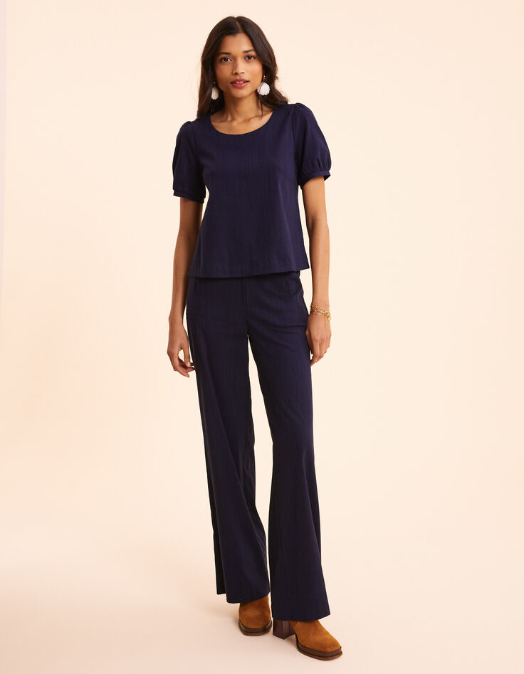 I.Code navy buttoned back top-5