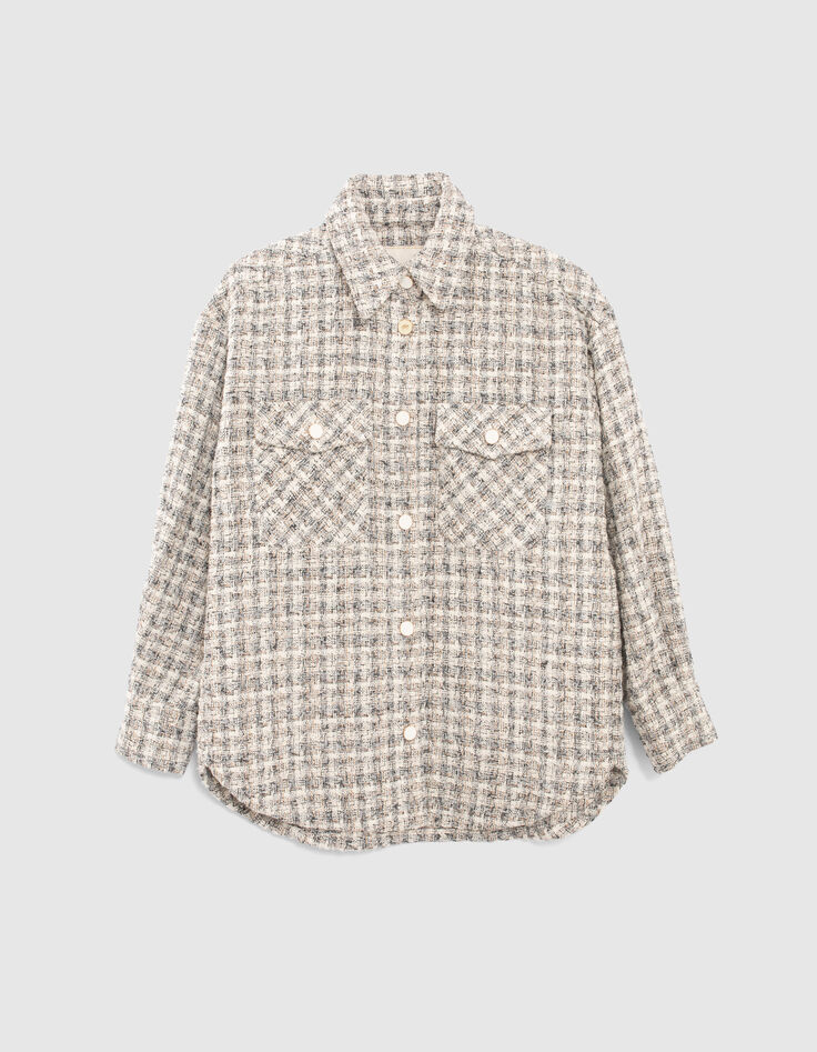 Beige overshirt tweedlook I.Code-5