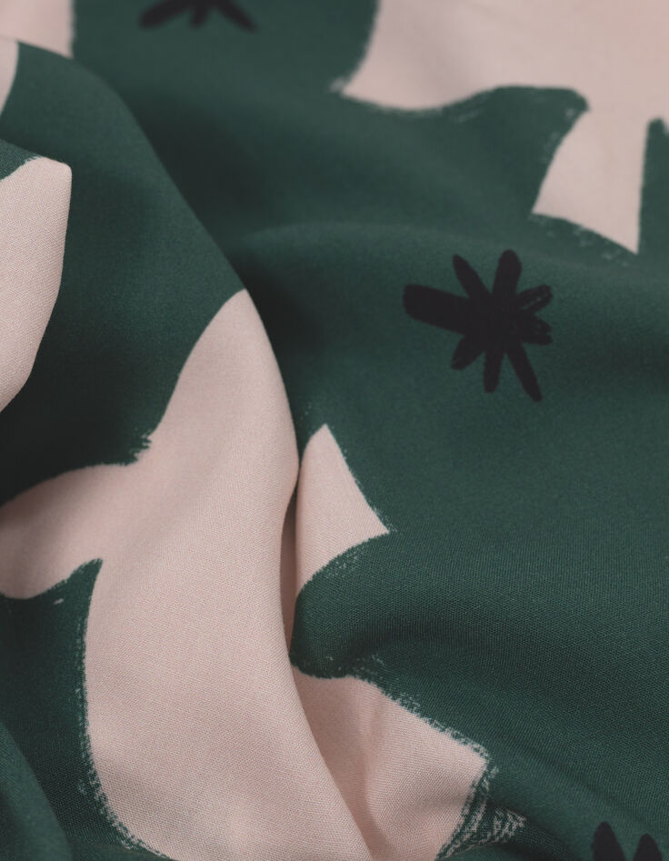 Chemise verte imprimé maxi oiseaux I.Code-8