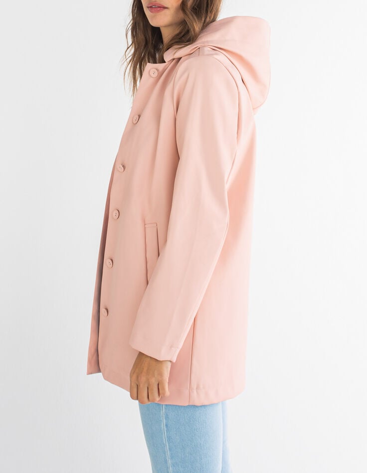 I.Code water pink hooded rubber windcheater-2 I.Code water pink hooded rubber windcheater-2