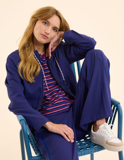 Veste de jogging indigo maille nid d'abeille I.Code