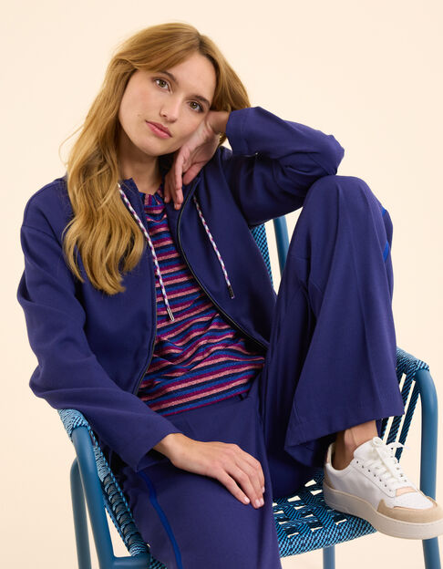 Veste de jogging indigo maille nid d'abeille I.Code