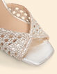 I.Code gold braided leather heeled sandals-4
